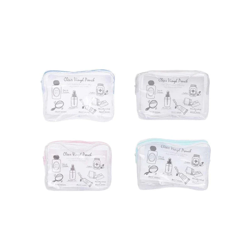 Daiso Color clear vinyl pouch (Pink)