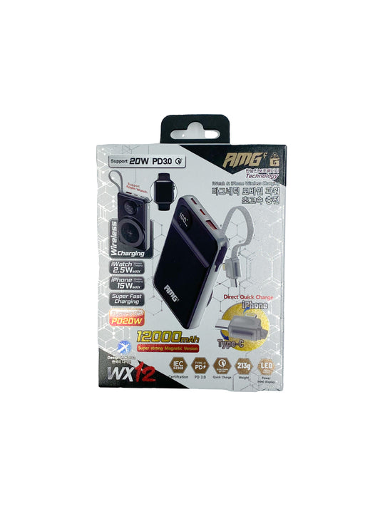 Korea AMG-CT Power Bank - WX12 Black (12000mAh)