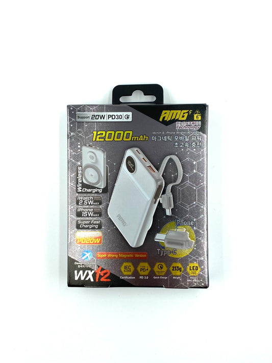 Korea AMG-CT Power Bank - WX12 White (12000mAh)