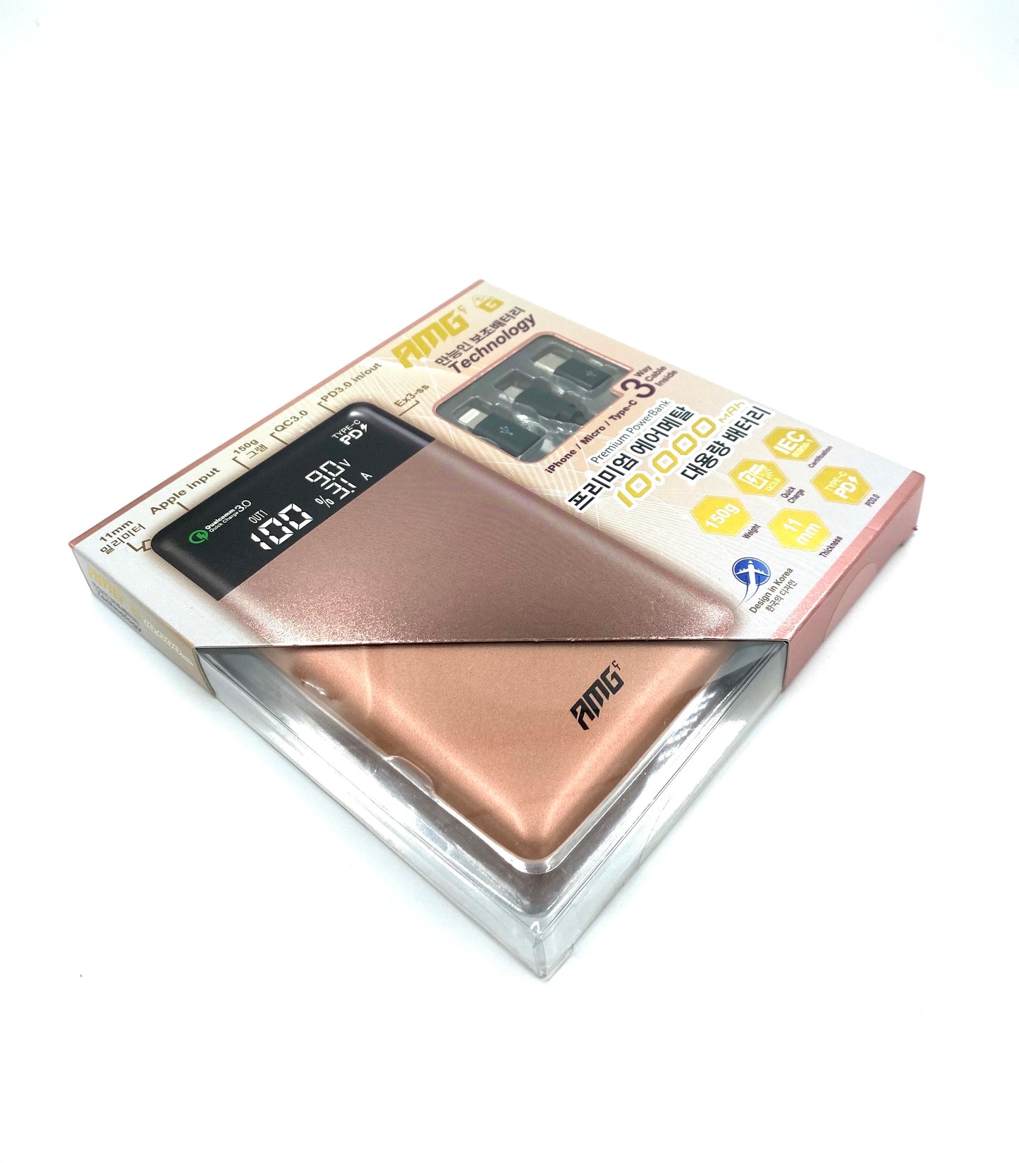 Korea AMG-CT EX3-SS 10000mAh Power Bank (Rose Gold)