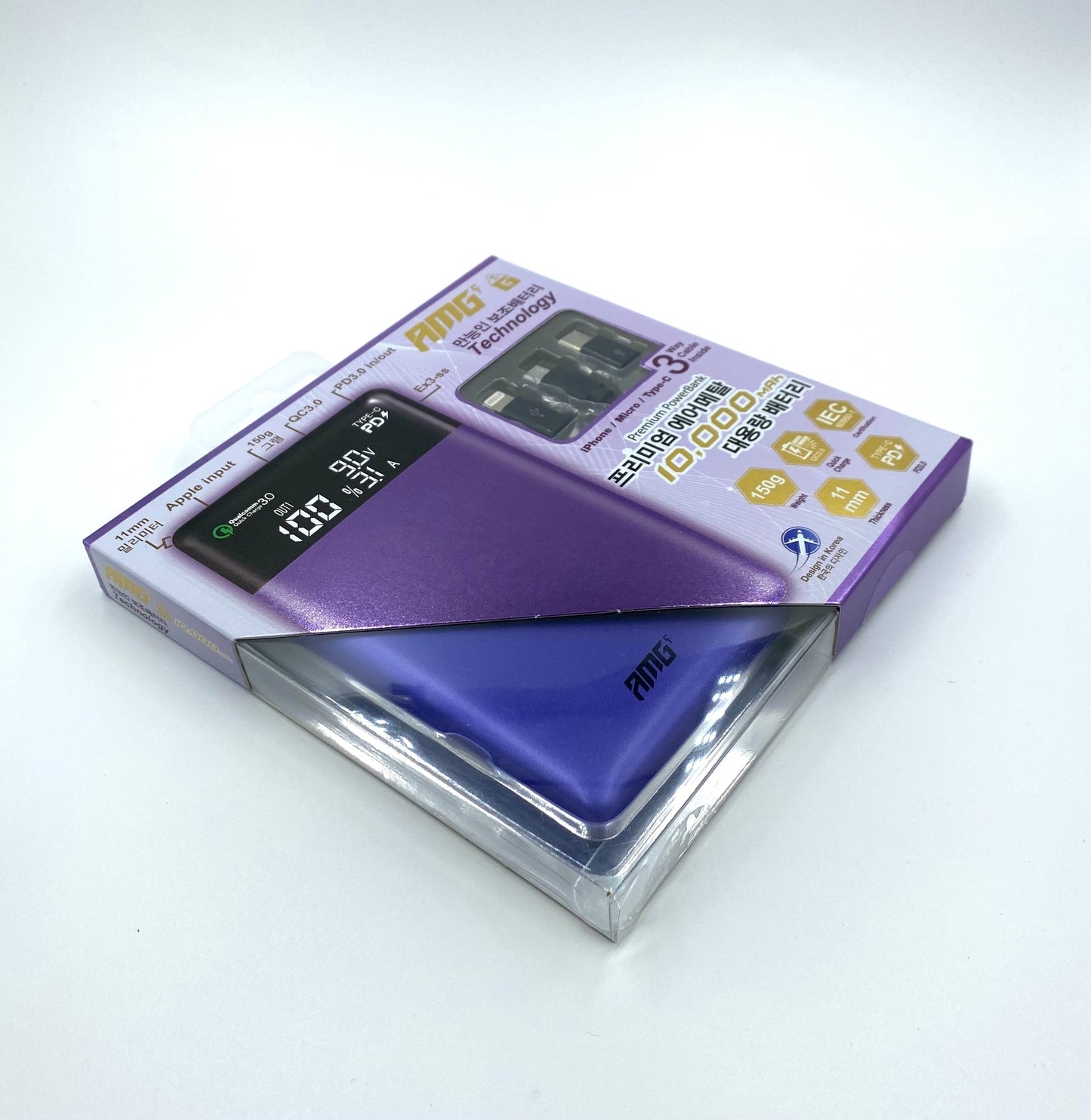 Korea AMG-CT EX3-SS 10000mAh Power Bank (Purple)