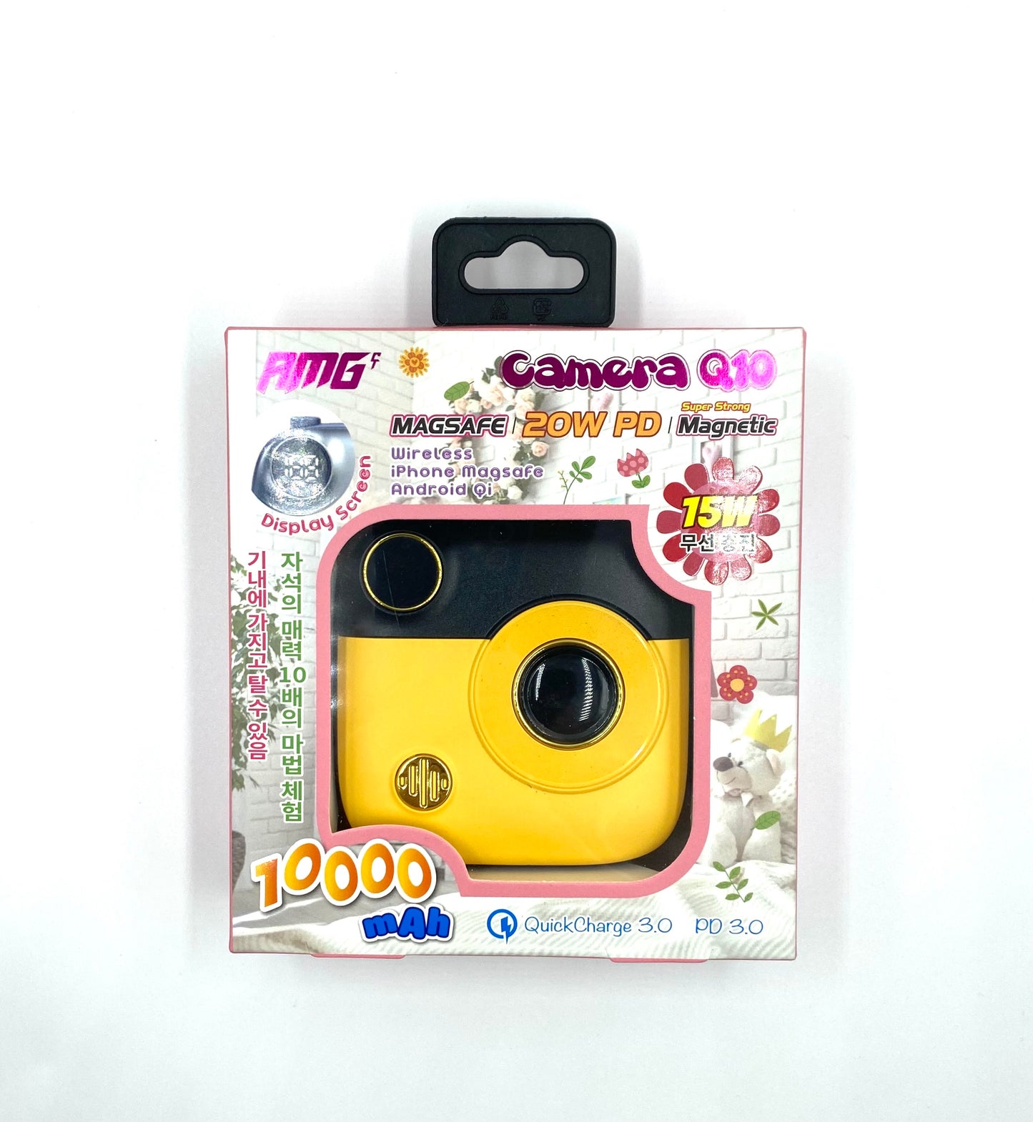 Korea AMG-CT Camera Q10 10,000mAh Power Bank (Yellow x White)