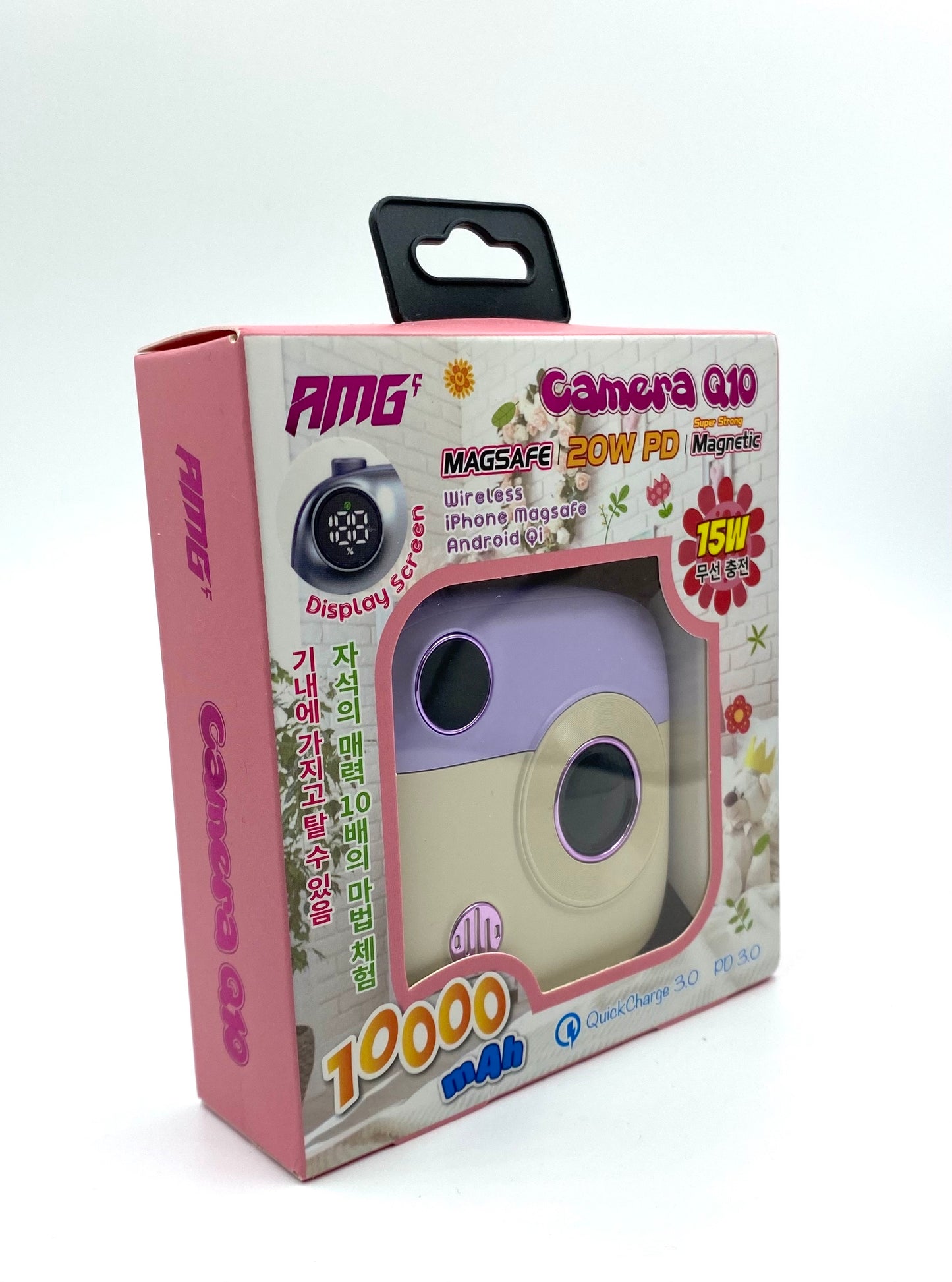 Korea AMG-CT Camera Q10 10,000mAh Power Bank (Purple x White)