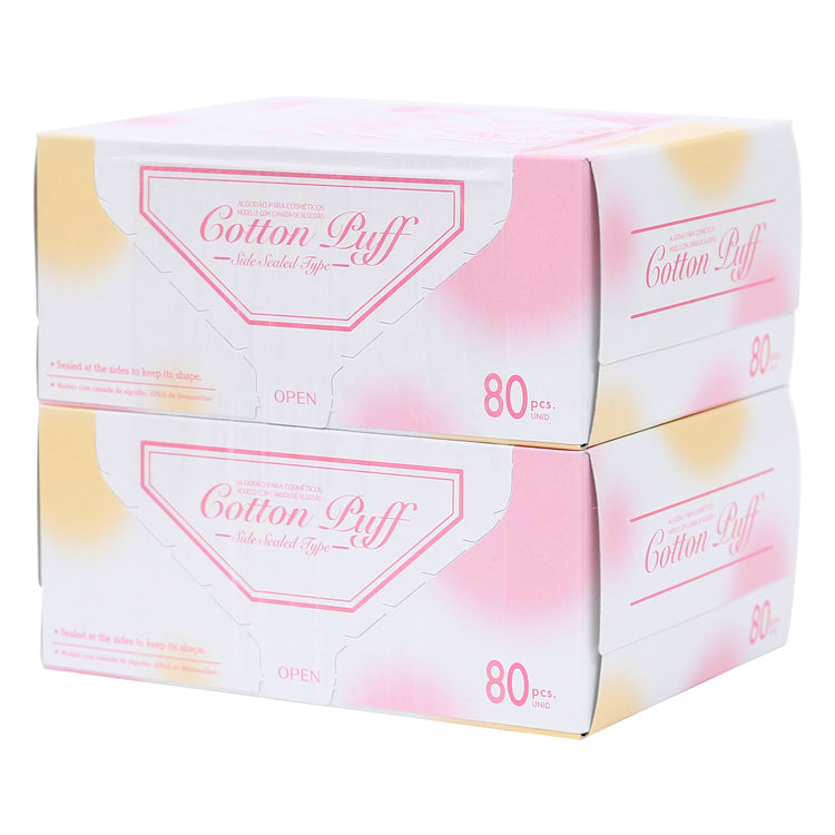 Daiso Cotton puff side seal type 80 pieces x 2 packs